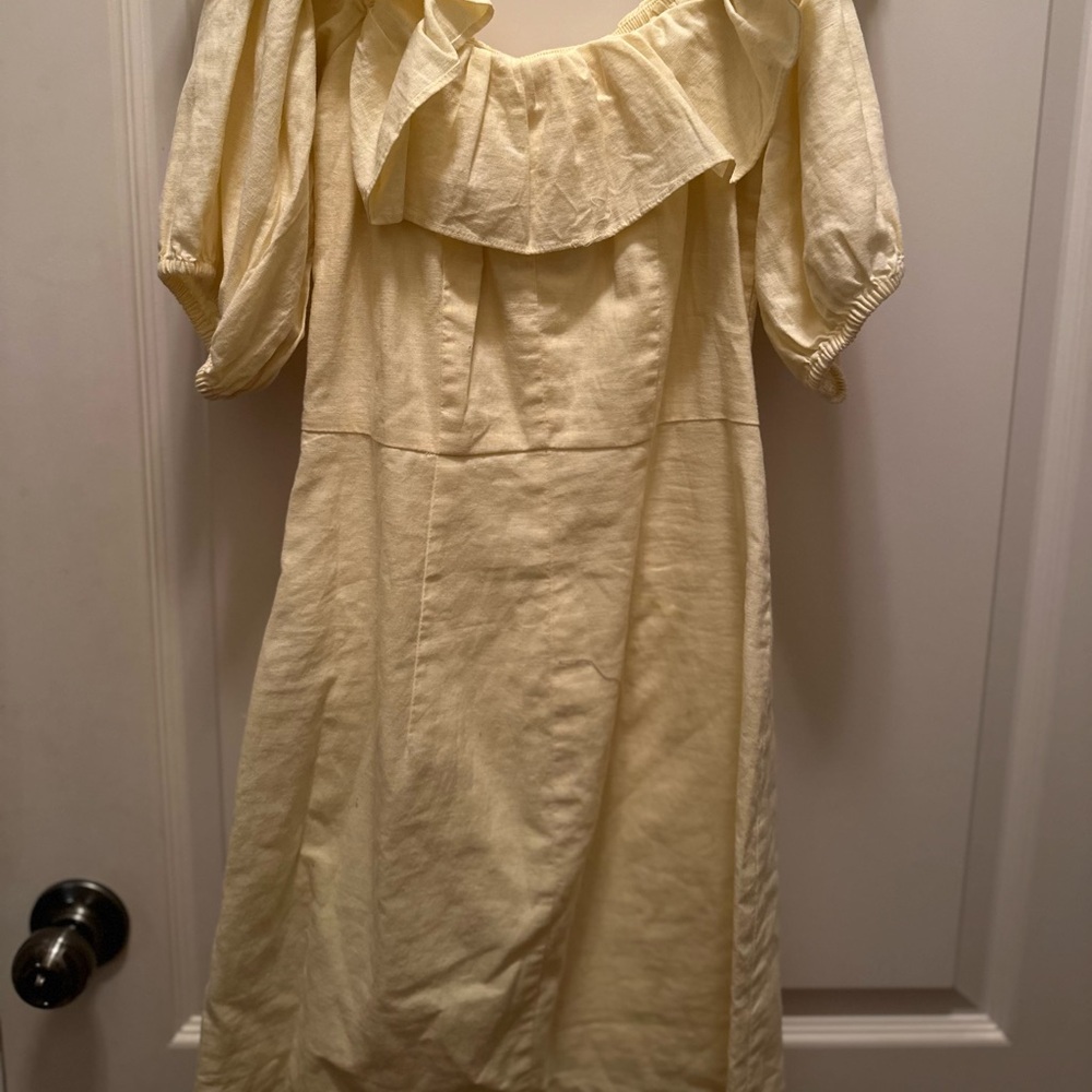 H&M Light Yellow Off-Shoulder Mini Dress - Picture 8 of 11